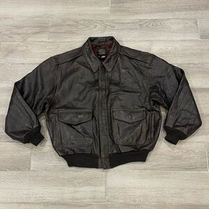 VTG Avirex Type A-2 Leather Made In U.S.A. Bomber Flight Jacket, Size: XXL